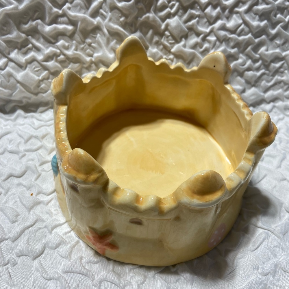 Rare Vintage Gold Canyon Co Candle Holder Sandcastle Beach Theme